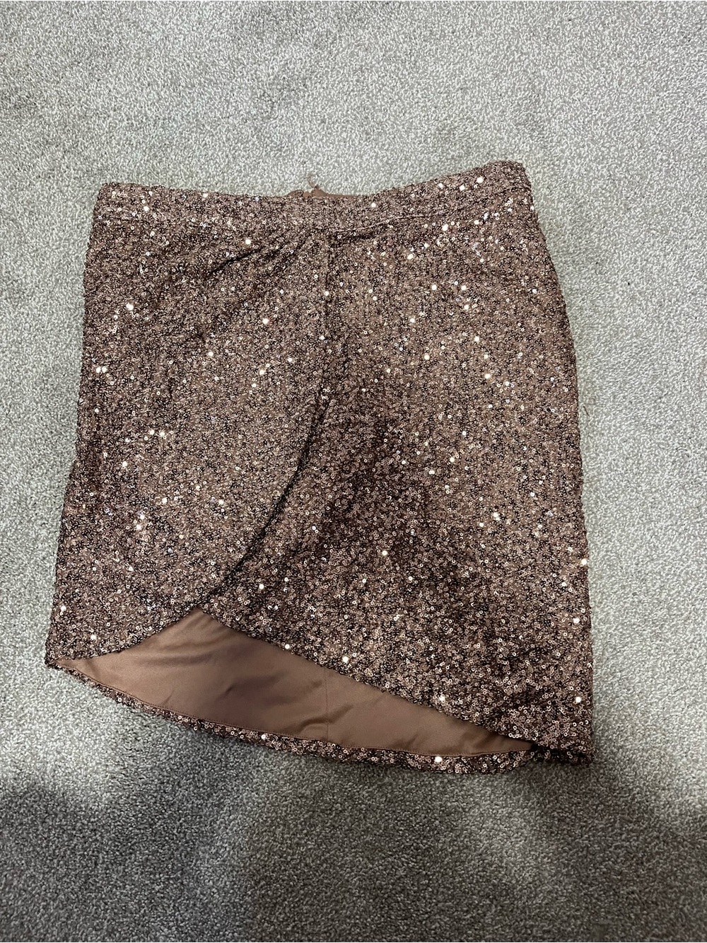 Forever 21 Sequin Wrap Mini Skirt - Gold
